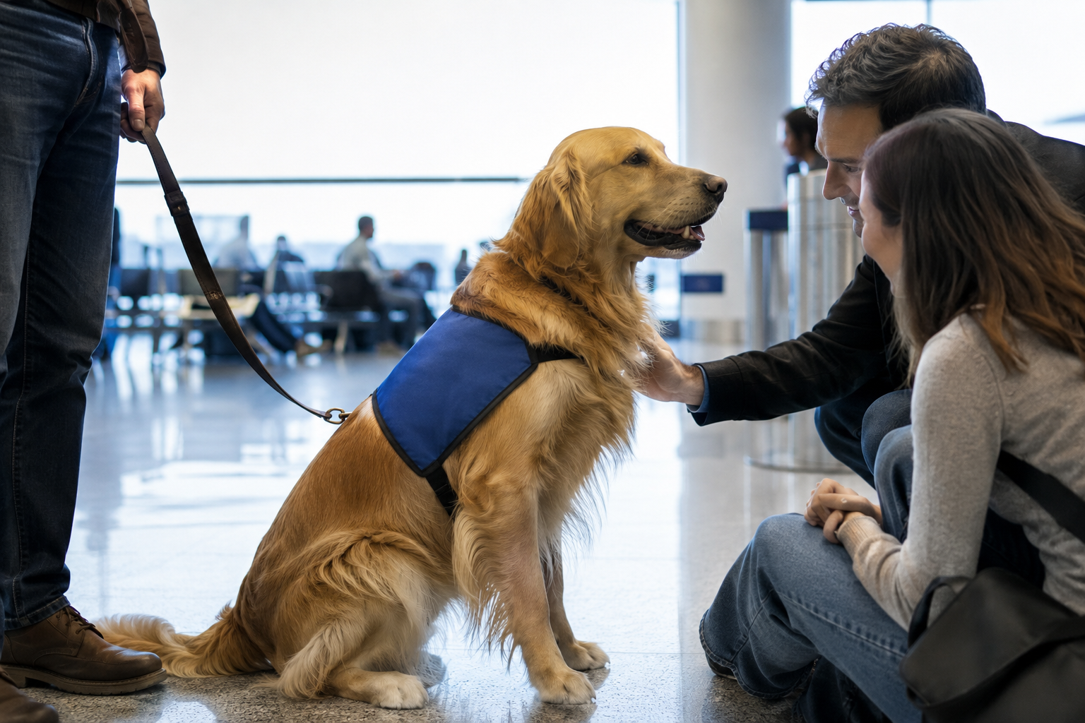The Airport Therapy Dog's Real Job Is Getting Strangers to Talk