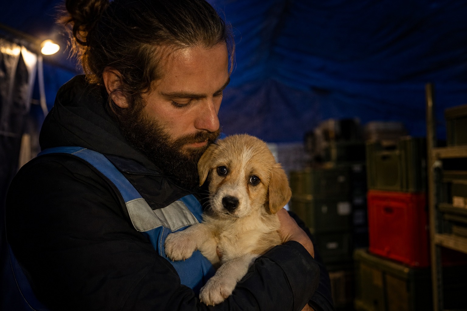 The Vet at the Ukrainian Border Treats Animals to Reach the People Holding Them