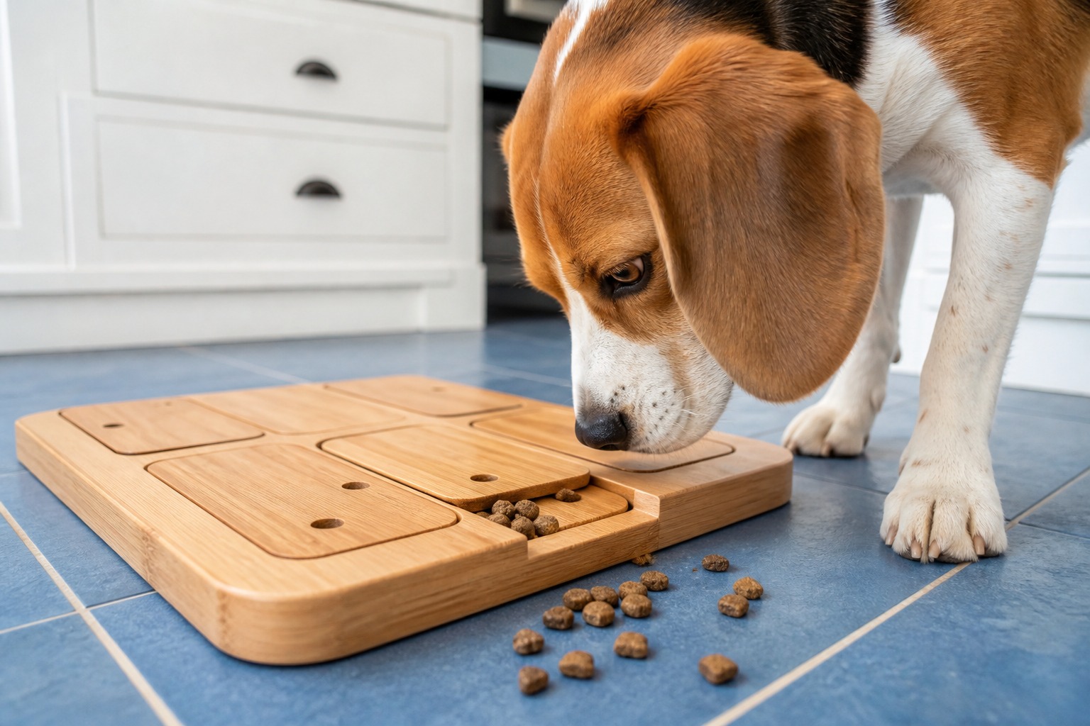 Sliding puzzle board dog brain game