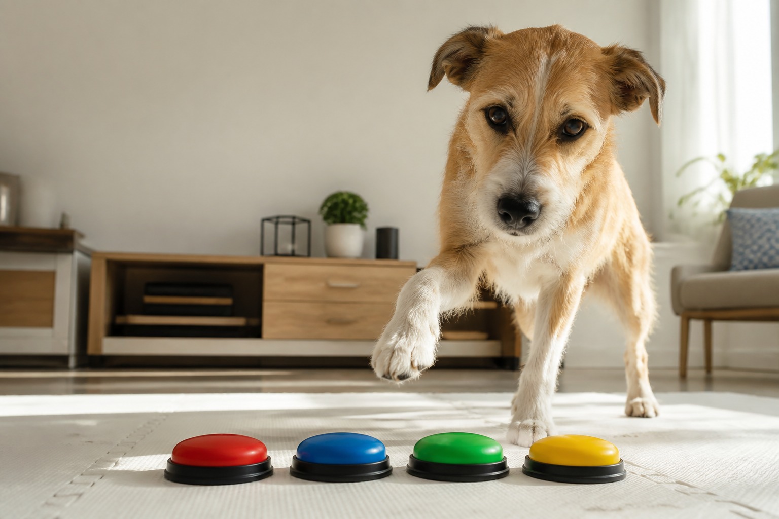 Recordable talking buttons for dogs