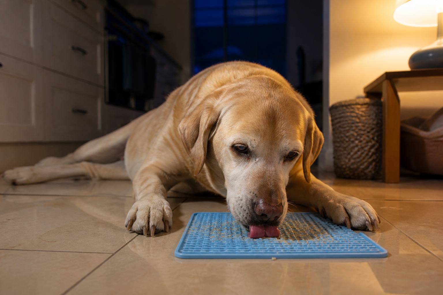 Lick mat for dog separation anxiety