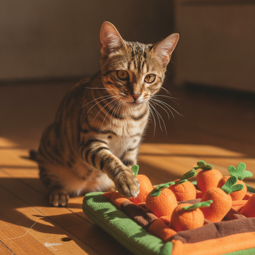 The Case for Making Your Food-Obsessed Cat Work for Dinner