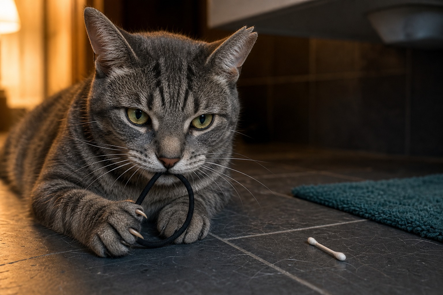 Your Cat Can't Spit Out a Hair Tie. That's the Whole Problem.