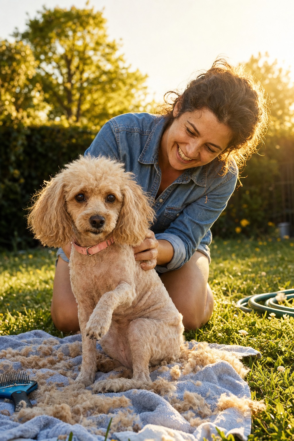 Conan's Cohost Let Her Husband Cut the Dog's Hair. Once.