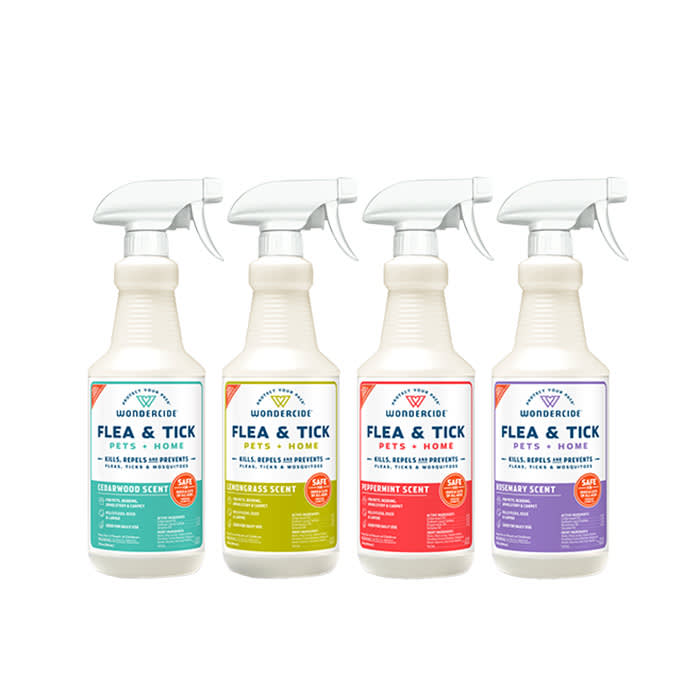 Wondercide dog-safe flea, tick, and mosquito spray bottle