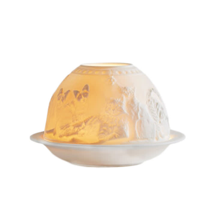4. Bernardaud Handmade White Porcelain Cat Votive, $60 at Bernardaud