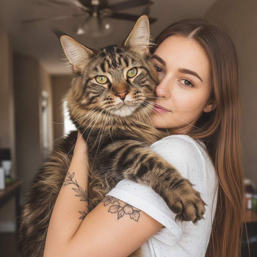 She Inks Cats All Day and Goes Home to a 35-Pound Maine Coon