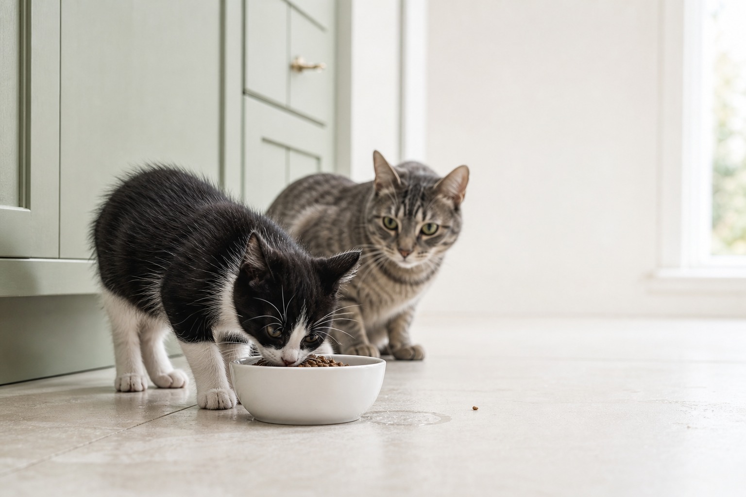 The Real Kitten-Food Problem Isn't a Stolen Bite. It's the Shared Bowl