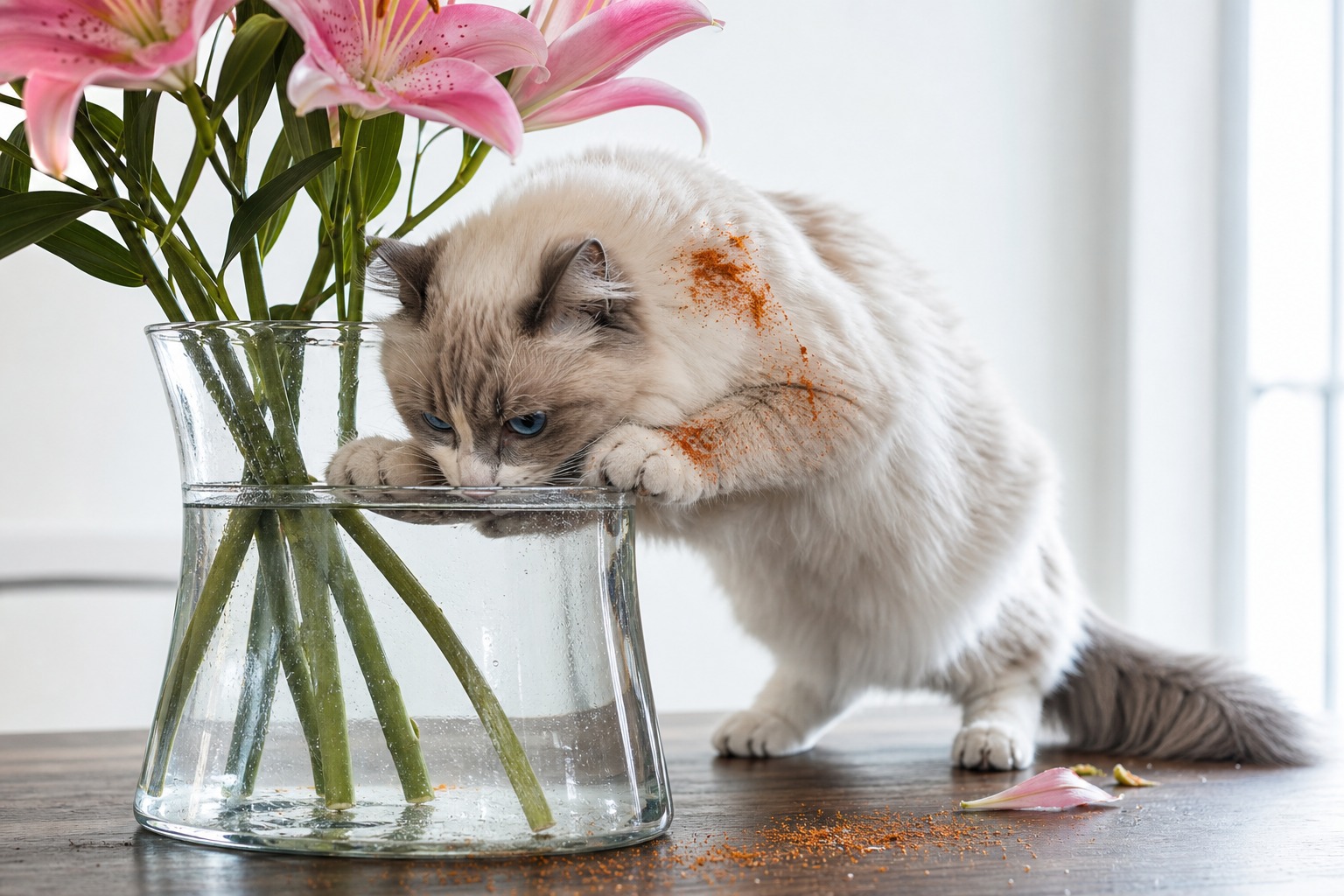 Your Cat Doesn't Have to Eat the Lily. The Vase Water Will Do.