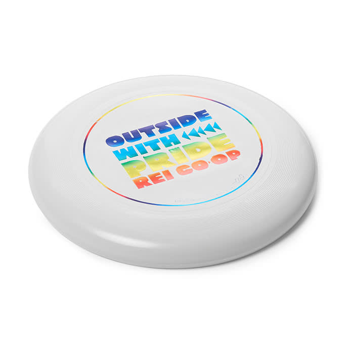 REI pride rainbow flying disc for dogs