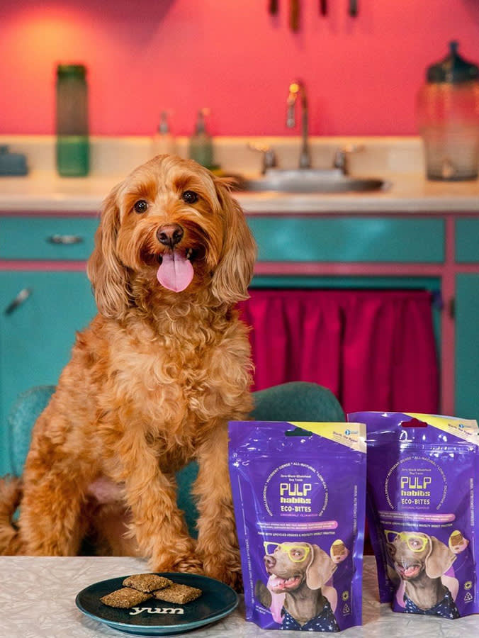 These Dog Treats Are Made From Juice Scraps and Bugs. Your Dog Will Beg for Them Anyway.