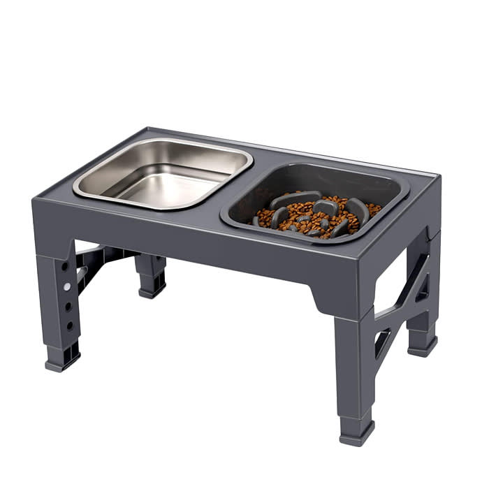 Niubya elevated adjustable stainless-steel slow feeder for flat-faced dogs